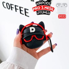 Ewec Airpods Pro 2. Nesil Uyumlu Gözlüklü Hiphop Fransız Bulldog Figürlü Kulaklık Kılıfı