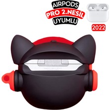 Ewec Airpods Pro 2. Nesil Uyumlu Gözlüklü Hiphop Fransız Bulldog Figürlü Kulaklık Kılıfı