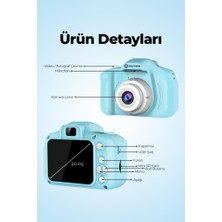 DEMPOWER Çocuk Mini Dijital Fotoğraf Makinesi 1080P Hd Açık Mavi