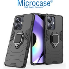 Microcase Realme 10 Pro Plus Batman Serisi Yüzük Standlı Armor Kılıf - Siyah AL3349