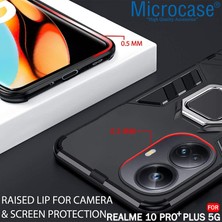 Microcase Realme 10 Pro Plus Batman Serisi Yüzük Standlı Armor Kılıf - Siyah AL3349