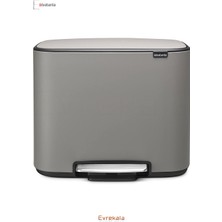 Brabantia Evrekala Shop Çöp Kutusu 36 Lt Brabantia Mineral Gri New Series Bin Trash Can 10 Yıl Garantili