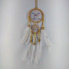 Mordino Sarı Beyaz 9 cm  Dream Catcher Düş Kapanı