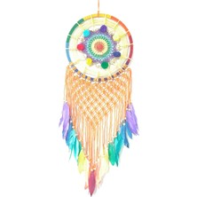 Mordino Ponponlu Turuncu 32 cm Dream Catcher Düş Kapanı
