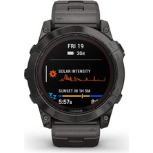 Garmin Fenix 7x Pro Sapphire Solar Karbon Gri Dlc Titanyum - Tiyanyum Kayışlı