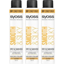 Syoss Smooth & Silky 3lü Set Sprey Saç Bakım Kremi 200ML İpeksi Yumuşaklık ve Canlandırıcı Etki
