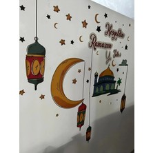 Kt Grup Mübarek Ramazan Ayı Cam Duvar Süsleri 100 cm Hoşgeldin Ramazan Sticker Seti