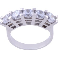 Nusnus Beş Taşlı Gümüş Yüzük 5.9 gr