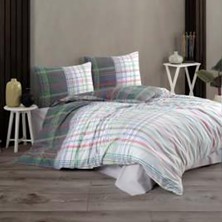 Kristal Çift Kişilik Ranforce Nevresim Takımı Ekose