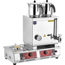 Remta N11(E) 30 Model Kahveci Takımlı Çay Kazanı, 2 Demlikli, 23 L, Elektrikli+Lpg