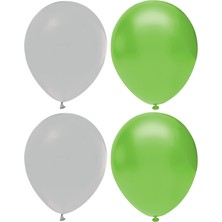 Hknys Gri ve Açık Yeşil  Renk Karışık Lateks  Pastel BALON50 Adet + Balon Pompası Hediye