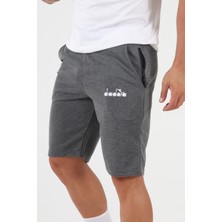 Antrasit Diadora Forli Double Face Şort Erkek Cinsiyetine Uygun Konforlu Paça Tipi