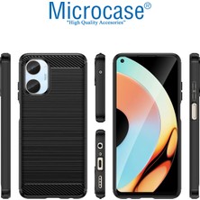 Microcase Realme 10 4g Brushed Carbon Fiber Silikon Kılıf - Siyah AL3332