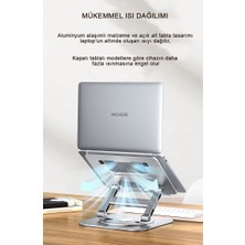 Mars and Hars LS928-3 Aluminyum 360°DÖNER, Katlanır, Yükseklik ve Açı Ayarlı Laptop, Notebook, Tablet Standı (Gümüş)