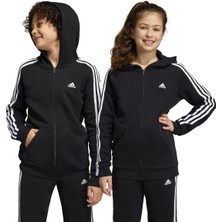 adidas U 3s Fl Fz Hood Çocuk Siyah Günlük Stil Sweatshirt HR6331