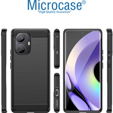 Microcase Realme 10 Pro Plus Brushed Carbon Fiber Silikon Kılıf - Siyah AL3332