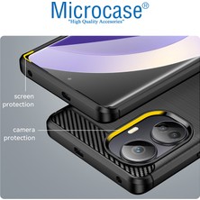 Microcase Realme 10 Pro Plus Brushed Carbon Fiber Silikon Kılıf - Siyah AL3332