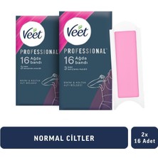 Veet Professional Sir Ağda Bandı Bikini ve Koltukaltı Bölgesi Normal Ciltler 32’li(16 x 2)