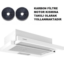 Silverline 1151 Beyaz Sürgülü Aspiratör Karbon Filtreli