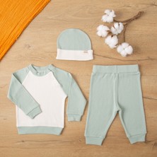 Sare Baby Konfor Serisi Unisex Bebek Takımı 3'lü Set Ekstra Yumuşak %100 Pamuk Özel Fitilli Kumaş