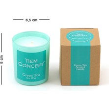 Tiem Concept %100 Soya Mum Yeşil Çay Kokulu Mint Yeşil Renkli Kutulu Bardak Mum