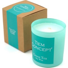 Tiem Concept %100 Soya Mum Yeşil Çay Kokulu Mint Yeşil Renkli Kutulu Bardak Mum