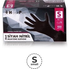 Has-pet Haspet Siyah Nitril Eldiven Small 100'lü (2 Paket)