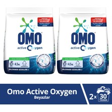 Omo Active Oxygen Toz Çamaşır Deterjanı Beyazlar Için 4,5 kg x 2 Adet