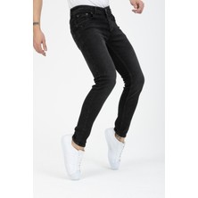 OneZero Erkek Siyah Tırnaklı Skinny Fit Jeans