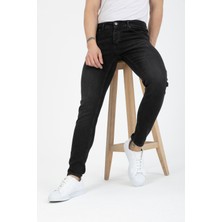 OneZero Erkek Siyah Tırnaklı Skinny Fit Jeans