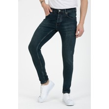 OneZero Erkek Siyah Tırnaklı Skinny Fit Jeans