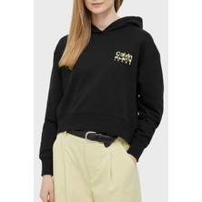 Calvin Klein Baskılı Kapüşonlu % 100 Pamuk Relaxed Fit Sweat J20J221657BEH Bayan Sweat J20J221657 Beh