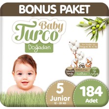 Baby Turco Doğadan Bonus Paket Bebek Bezi 5 Beden 92X2 184 Adet