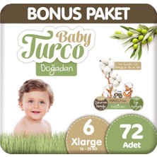 Baby Turco Doğadan Bonus Paket Bebek Bezi 6 Beden 72 Adet