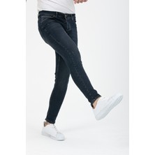 OneZero Erkek Mavi-Kahve Destroy Skinny Fit Jeans