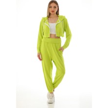 Penye Bizden Kadın Viskon Şalvar Harem Pantolon-Kiwi