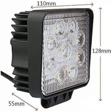 Hubstein 26W Kare 9 Ledli Sis Farı Off Road Çalışma Tekne Lambası