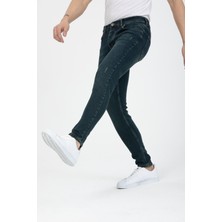 OneZero Erkek Yeşil Destroy Skinny Fit Jeans