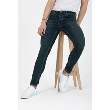 OneZero Erkek Yeşil Destroy Skinny Fit Jeans