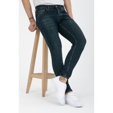 OneZero Erkek Yeşil Destroy Skinny Fit Jeans