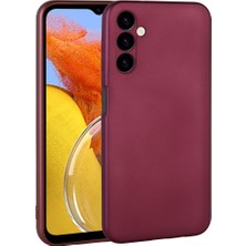 Case 4U Samsung Galaxy M14 Kılıf Kamera Korumalı Premier Silikon Lüks Ince Mat Renkli Yumuşak Silikon Kapak Mürdüm