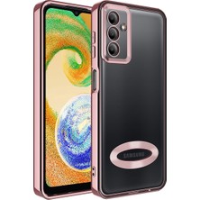 Case 4U Samsung Galaxy A34 Kılıf Kamera Lens Korumalı Şeffaf Renkli Logo Gösteren Parlak Omega Kapak