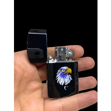 Elif Kartal Figürlü Benzinli Metal Çakmak Siyah 309137