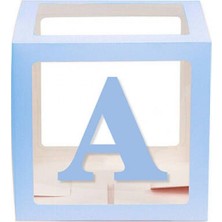 Kidspartim Şeffaf Kutu Harf Mavi A