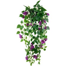 Nettenevime Yapay Çiçek Saksıda Mor Begonvil Çiçeği 9 Dallı 100CM Sarkan Çiçek