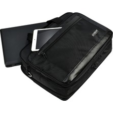 Barberri Unisex Siyah 16.5 Inç Körüklü Genişleyebilir Laptop & Evrak Çantası