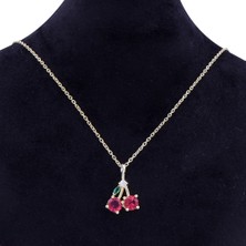 Nusnus Gümüş Kolye (Zrk 2200) Kiraz Model 2.4 gr Gold