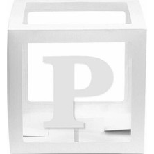 Kidspartim Şeffaf Kutu Harf Beyaz P