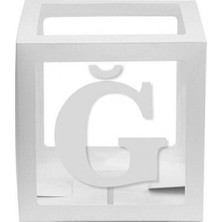 Kidspartim Şeffaf Kutu Harf Beyaz Ğ