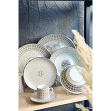 Arter Home Mozaik Desen Gri 6'Lı Yemek Tabağı